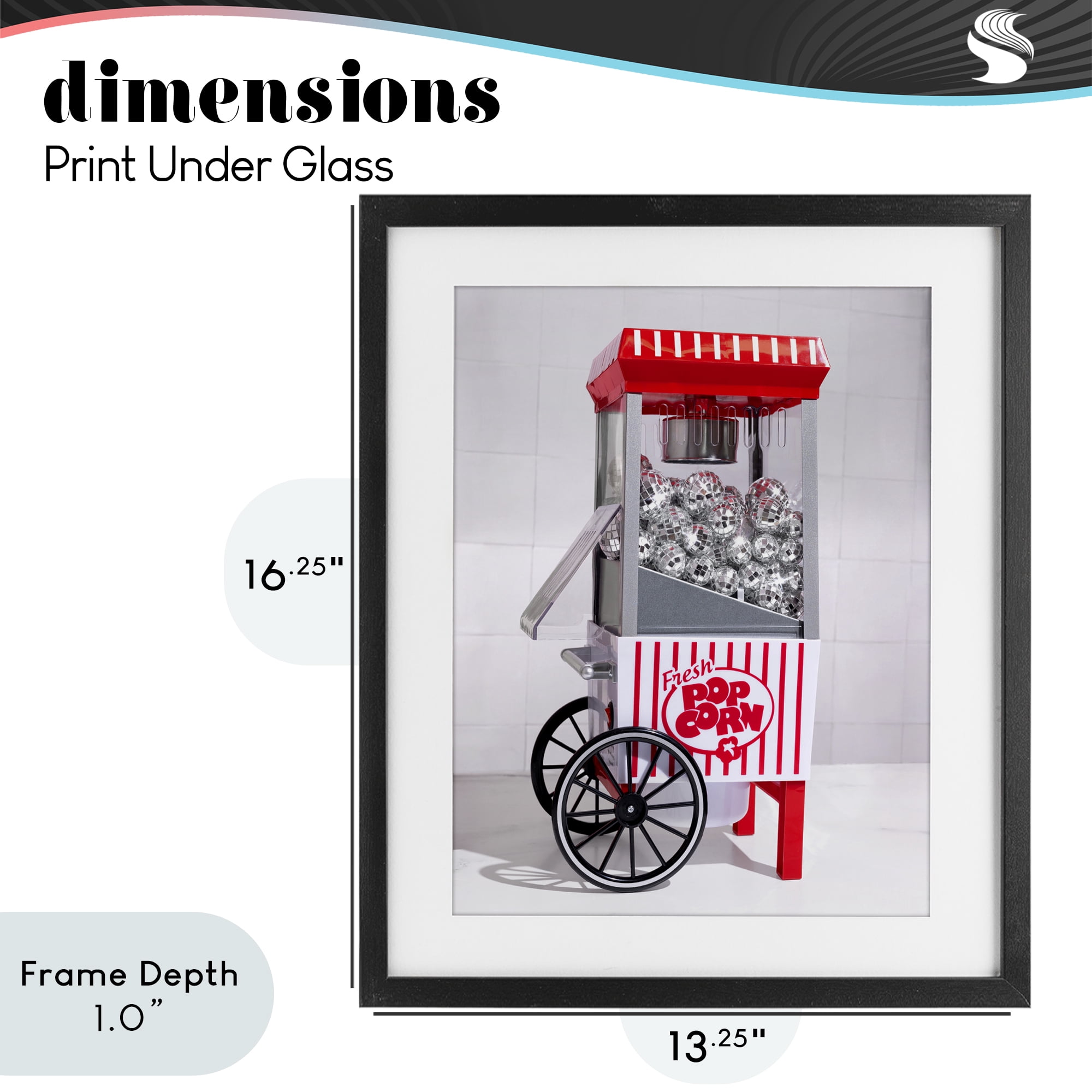 Stupell Industries Fun Disco Popcorn Machine Black Framed Print Under Glass, design by LISH Creative
