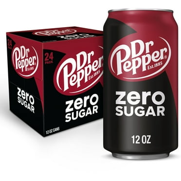 Dr Pepper Zero Sugar Soda Pop, 12 fl oz, 24 Pack Cans