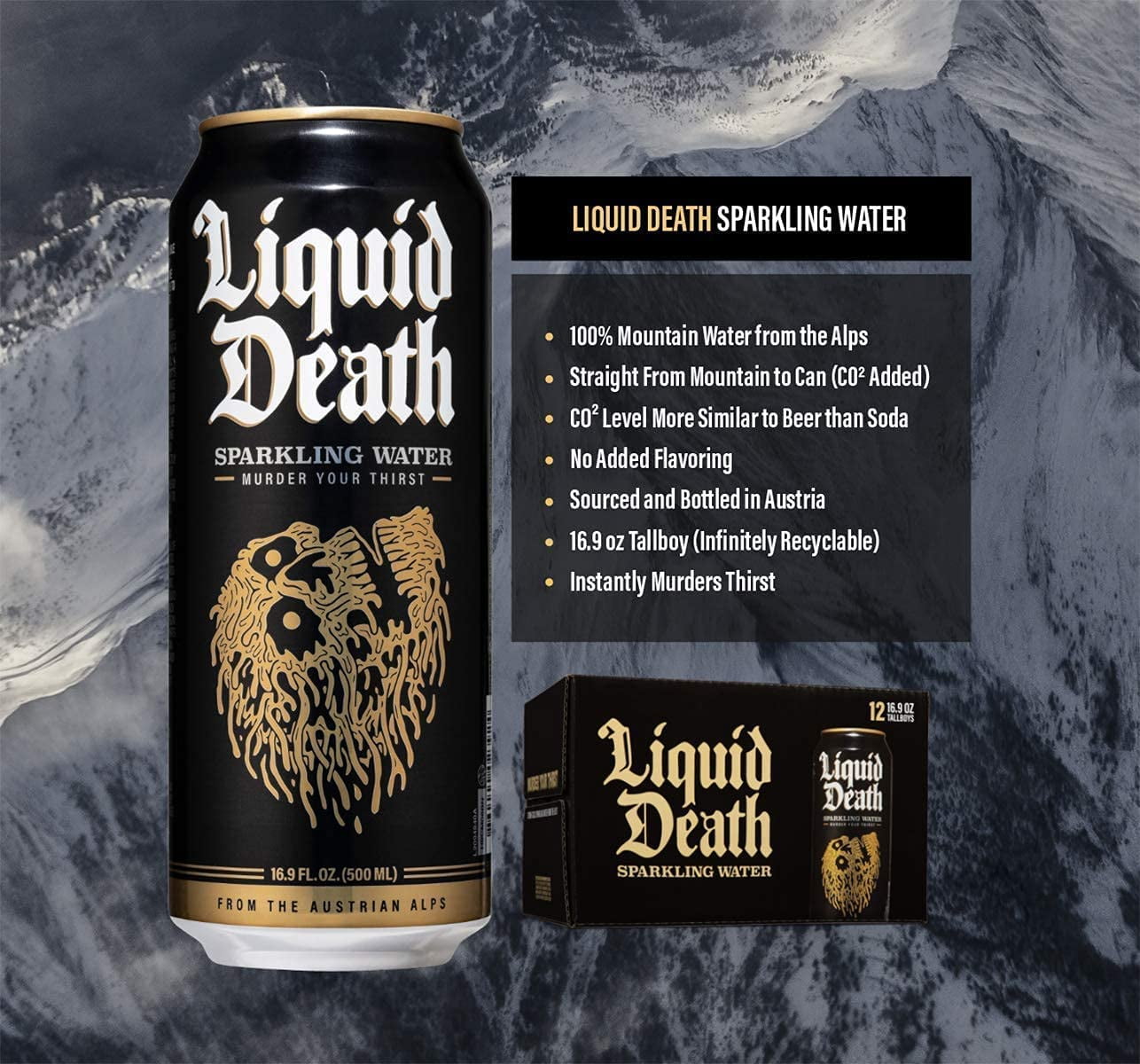 Liquid Death Sparkling Water, 16.9 oz. Tallboys - Single