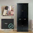 thumbnail image 5 of Gymax Freestanding Kitchen Cabinet Pantry Cupboard w/Adjustable Shelves Black, 5 of 9
