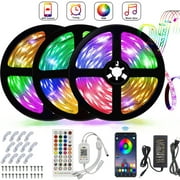 LED Strip Lights, 3 Rolls x 5 meter RGB Colored Rope Light Strip Kit with Remote and Control Box for Room, Ceiling, Bedroom