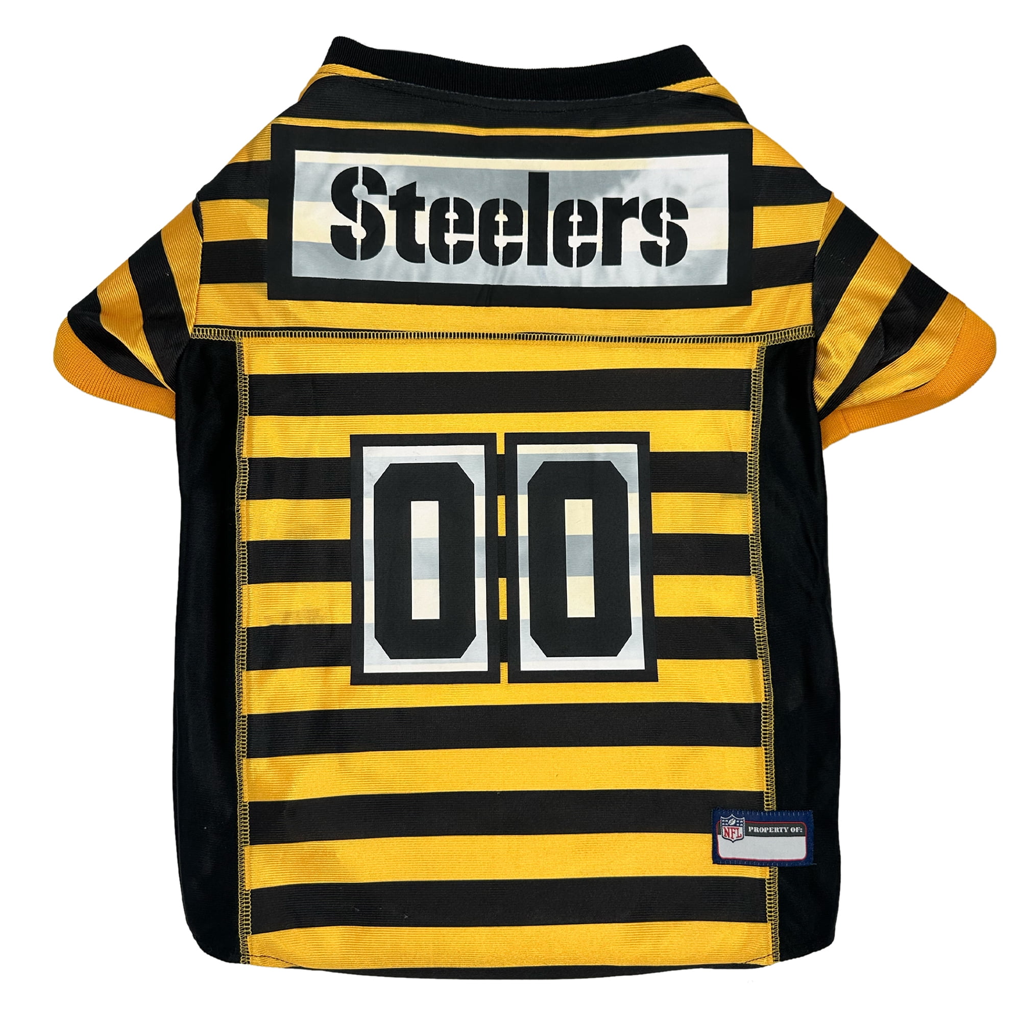 Pets First NFL Pittsburgh Steelers Throwback Dog Jersey BumbleBee Dog Shirt