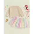 thumbnail image 5 of Toddler Baby Girl Birthday Outfits 1-10 Years Birthday Girl Letter Embroidery Sweatshirt Tops + Tutu Tulle Skirt Dress Birthday Clothes, 5 of 7