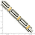 thumbnail image 3 of Grey Titanium bracelet Men's 8.5 in 11 mm Yellow IP-Plated 8.5in, 3 of 3