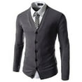 thumbnail image 1 of WREESH Men's Solid Color Slim Fit Business Knit Cardigan, 1 of 3