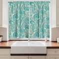 thumbnail image 2 of Ambesonne Teal and White Kitchen Curtains, Feminine Fashion, 55"x39", Turquoise White, 2 of 3