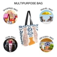thumbnail image 7 of FORMRS Womens Canvas Tote Bag with Zipper Inner Pocket Shoulder Handbag, Leopards Leaves, 7 of 7