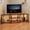 Brown, variant on TV Stand for TVs up to 75 Inch, Corner Entertainment Center with Power Outlet and LED Lights Open Storage Shelves, Media Console for Living Room, Bedroom, Grey