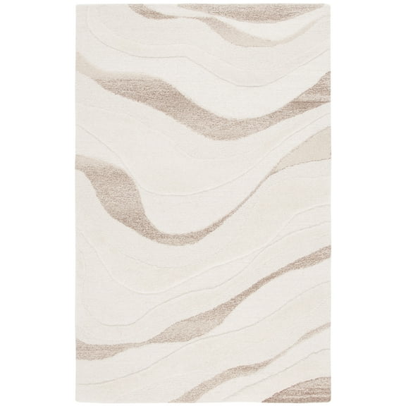 SAFAVIEH Fifth Avenue Bethanie Wavy Striped Area Rug, Ivory/Beige, 3' x 5'