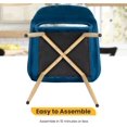 thumbnail image 3 of Dining chair dining room chair kitchen chair 2-piece set chair metal side chair PU leather armrest side chair 2-piece set for home kitchen bedroom living room metal leg (Blue, hollow out style), 3 of 7