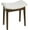 10.2"d White+walnut, variant on Vanity Stool,Square Ottoman Stool Foot Rest,Upholstered Vanity Chair Foot Stool with Metal X Legs, Small Vanity Seat for Entryway,Bedroom and Living Room,Linen Beige