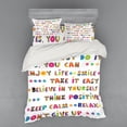 thumbnail image 1 of Ambesonne Colorful Bedding Set 4 Pcs, Slogans, Queen, Multicolor, 1 of 3