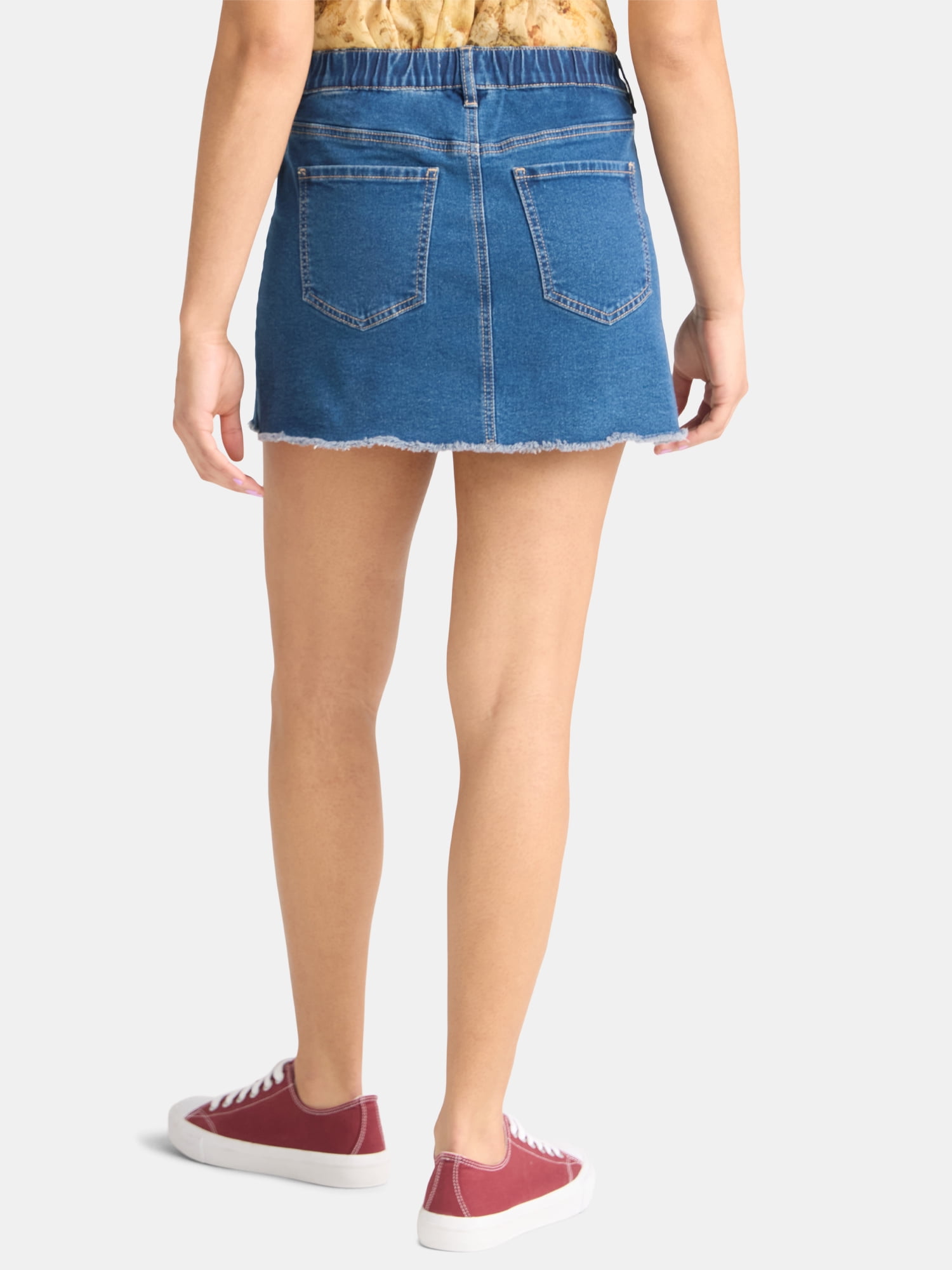 Madden NYC Women's Lace Up Denim Mini Skirt, Sizes XXS-XXL