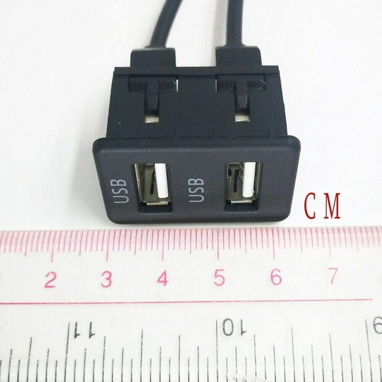 100CM Car Dash Flush Mount USB Port Panel Dual USB Extension Adapter Cable