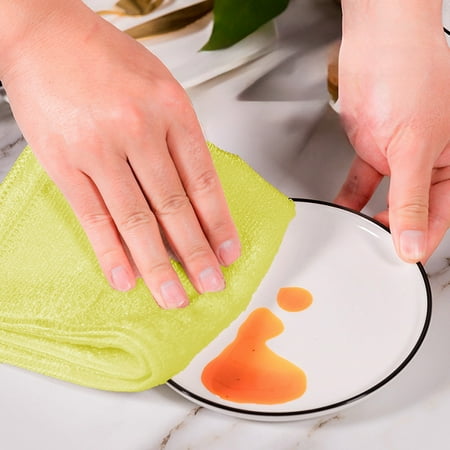 Vxdvou Microfiber Dishwashing Cloth Set 5-Pack Household Absorbent Cleaning Cloths for Kitchen Car Wash and Bathroom - High Water Absorption Multi-Color Reusable Lint-Free