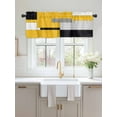 thumbnail image 2 of Valances for Windows Yellow Black Patchwork Rod Pocket Cafe Window Treatments Valance Curtains for Kitchen Bathroom Laundry Basement Windows 56"x16", 2 of 9