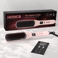thumbnail image 4 of HOOICB Steam Hair Straightener Brush, 5 Heat Settings, LCD Display, Anti-Scald, 100-240V, Pink, 4 of 8