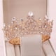 thumbnail image 5 of Jumpingount de reina de cristal redonda de Color dorado, nupcial de diamantes de imitación, joyería para el cabello de boda para princesa, Cuidado del cabello dorado Jumpingount CE003113-01, 5 of 6