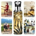 thumbnail image 4 of ALAZA Golden Palm Leaves Water Bottle Insulated Flask Stainless Steel Straw Lid 20 oz, 4 of 6