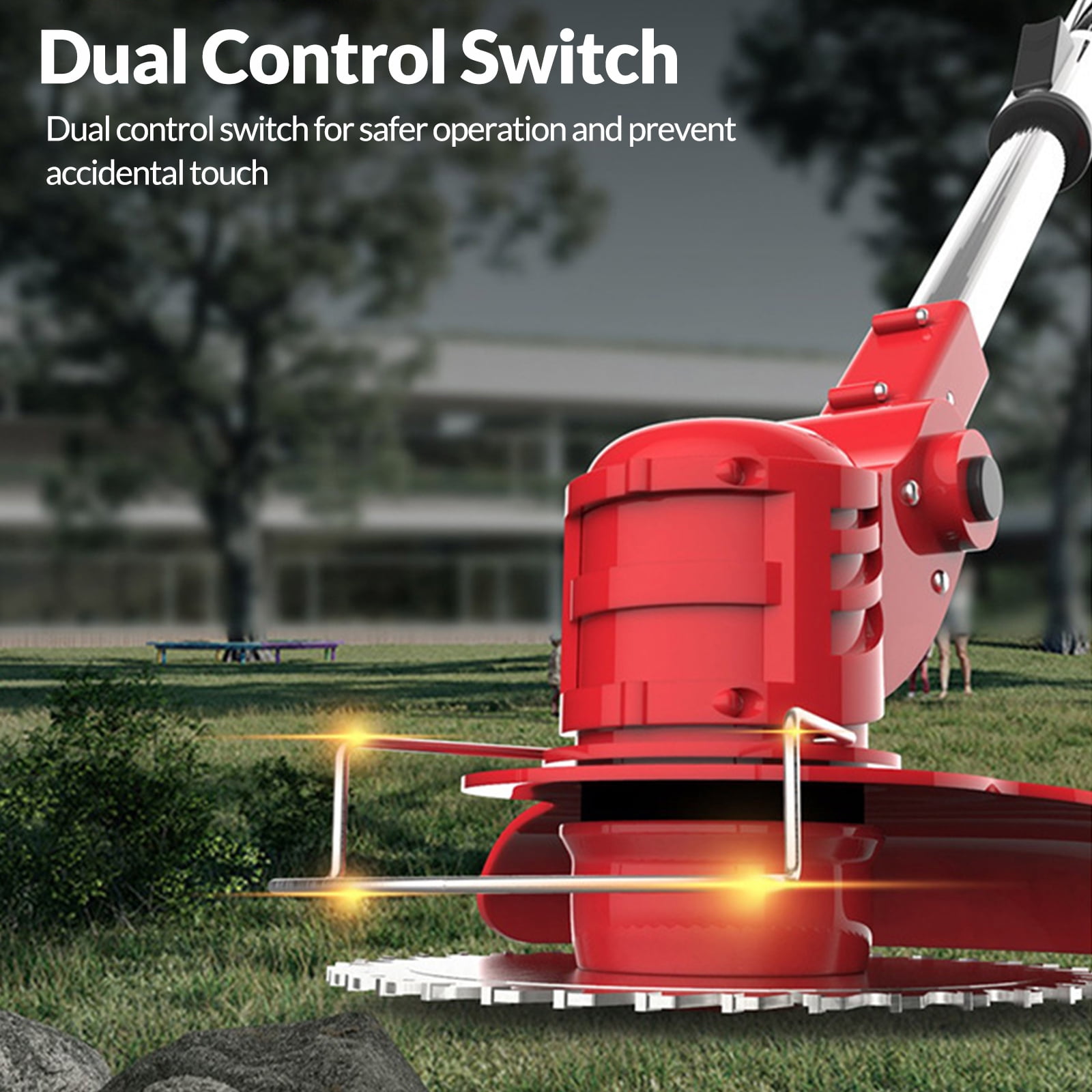 Homemart 650 Watt 21 Volt Walk Behind String Trimmer, Dual Control Switch