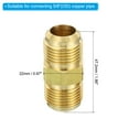 thumbnail image 2 of Uxcell 5/8" OD Brass Flare Union Connector, 2 Set Copper Double Pipe Extension Fitting with Nut, 1.86x0.87", 2 of 6