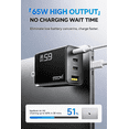 thumbnail image 4 of Cdtou 65W GaN 4‑Port Fast Wall Charger, Compact Multi Usb‑c for Laptops, Phones and Switch, Black, 4 of 8