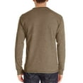 thumbnail image 3 of Frontwalk Mens Loose Fit Solid Color Tops Front Pocket Plain Basic Tee Henley Autumn T Shirts Khaki L, 3 of 5