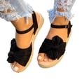 thumbnail image 3 of Sandalias de verano para mujer, zapatos de cuña informales con punta abierta y lazo de moda informal Wmkox8yii shjk1311, 3 of 4