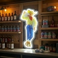 thumbnail image 3 of Queen Sense 16"x8" Las Vegas Cowboy LED Neon Sign for Wall Decor Dimmable USB Powered LED Light W116LVCBVVD-5VLED, 3 of 7