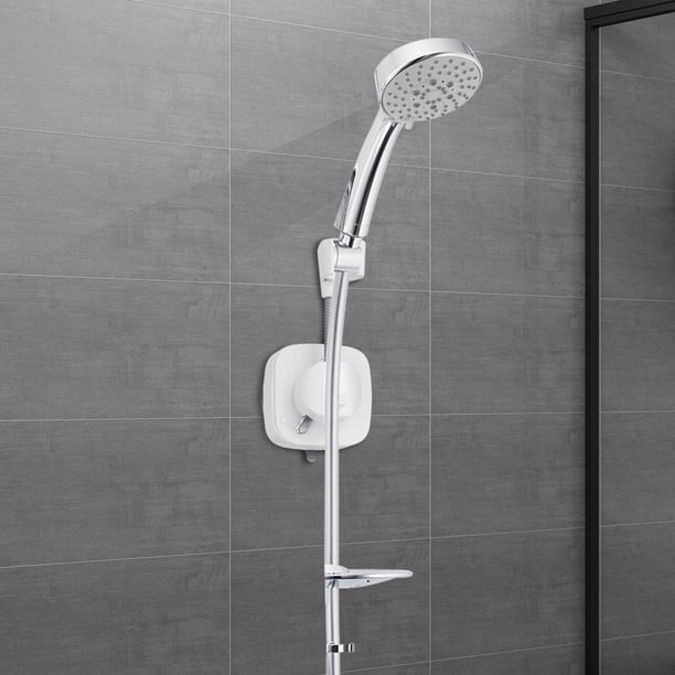 Soporte para cabezal de ducha con ventosa, extraíble, fuerte succión, resistente al agua, fácil de instalar, soporte para cabezal de ducha montado en Blanco