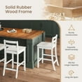 thumbnail image 4 of Costway 24-Inch Wooden Bar Stools Set of 4 with Ergonomic Backrest Counter Height Stools White, 4 of 6