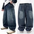thumbnail image 2 of TBWNWG Boys Casual Straight Leg Jeans Loose Fit Trousers for Outdoor Play Comfortable Fall Wide Leg Baggy Pants,Sizes 5-6 Years, 2 of 9