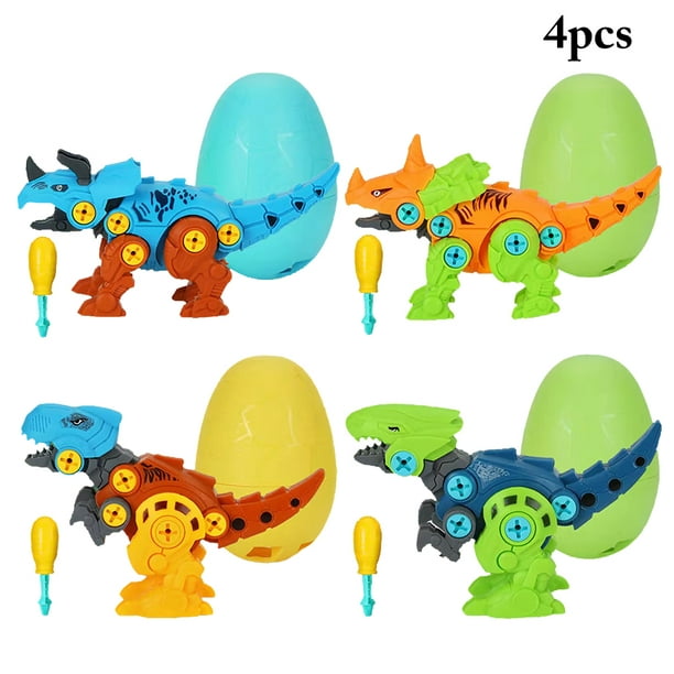 4 ensembles démonter jouet de dinosaure jouet éducatif bricolage jouet de  construction de dinosaure jouets de tige 