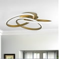 thumbnail image 4 of Aiwen Simple Geometric Linear Modern Farmhouse Flush Mount Ceiling Lamp Gold, 4 of 10