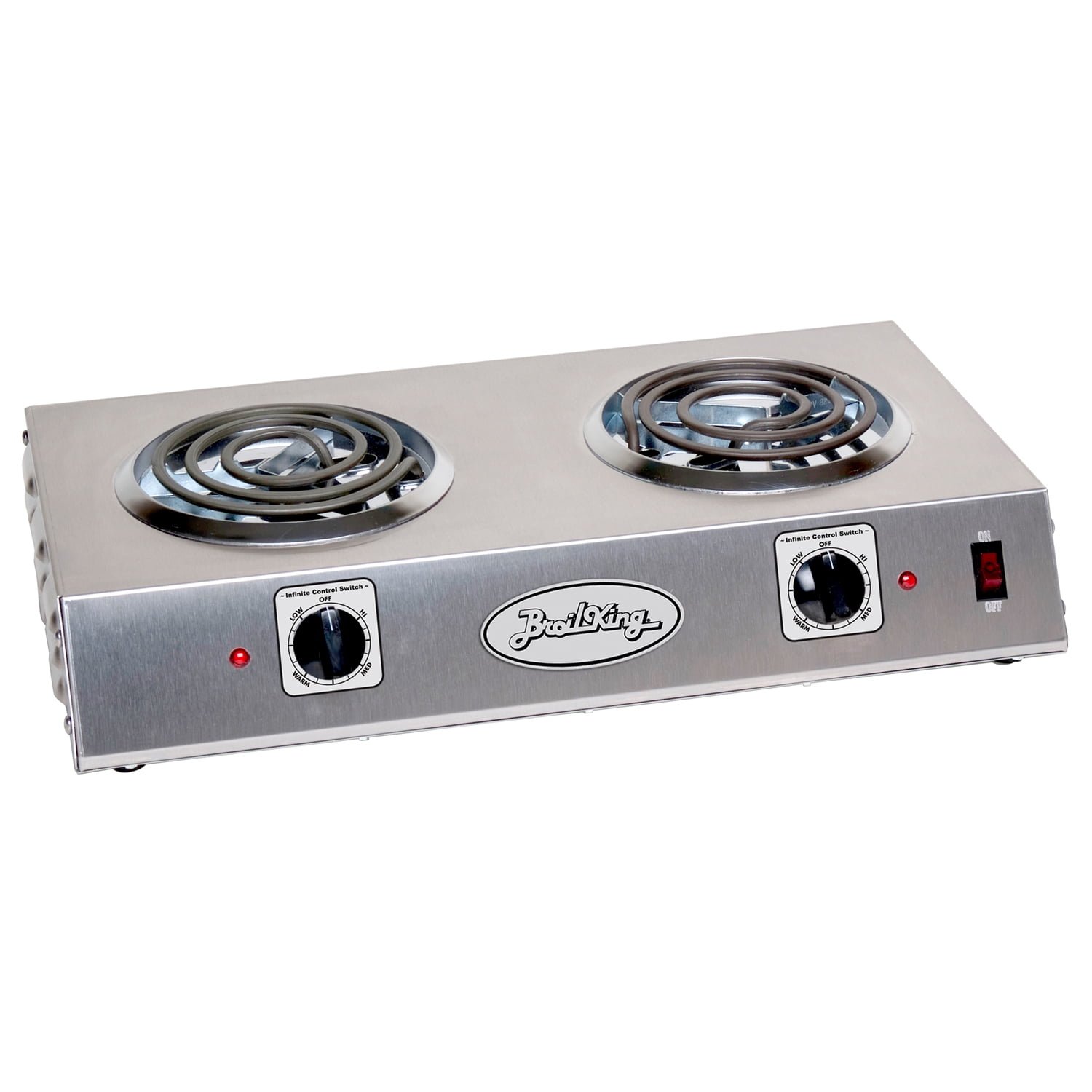 BroilKing CDR1TB Stainless Steel 1650 Watt Double Burner Hot Plate