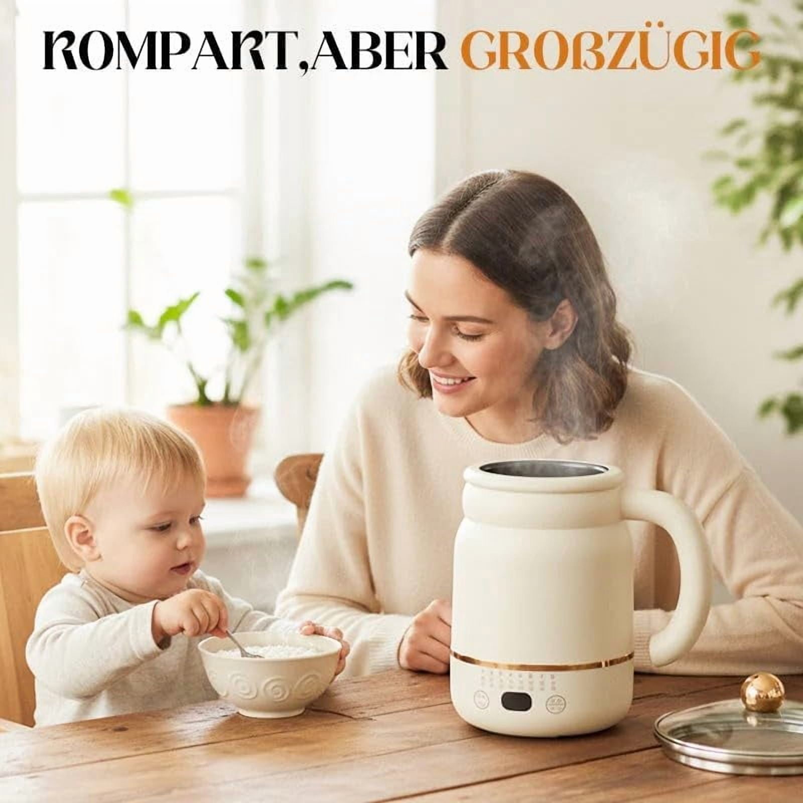 Multifunctional Portable Electric Cooking Mug, Multi-Preserving Electric Stew Mug, Lightweight Travel Electric Kettle Portable Mini Kettle, Fast Boil Teapot, 24H Keep-Warm (Green)