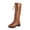 Yellow, variant on Boots for Women,Casual Winter Solid Color Round Toe Belt Buckle Strap Long Boots Low Heel Mid-Calf Boots