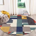 thumbnail image 6 of Abstract area rug, 5x5, Bed, Living, Kids, room, Hand tufted carpet, Geometric Wool, Round rugs, 6 of 6