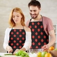 thumbnail image 5 of Red Strawberry Plants Black Pattern Apron-Garden Aprons for Women with Pockets-Cotton Linen Waterproof Kitchen Cooking Gardening Aprons Adjustable for Kitchen,Cooking,BBQ and Salon 33x27 Inch, 5 of 7