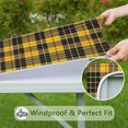 thumbnail image 6 of Yellow Black and Red Checkerboard Checkered Pattern Square Fitted Tablecloth with Elastic Edge,Square Table Cover,Washable Elastic Table Cover for Home Kitchen Party Decor 36"x36", 6 of 6
