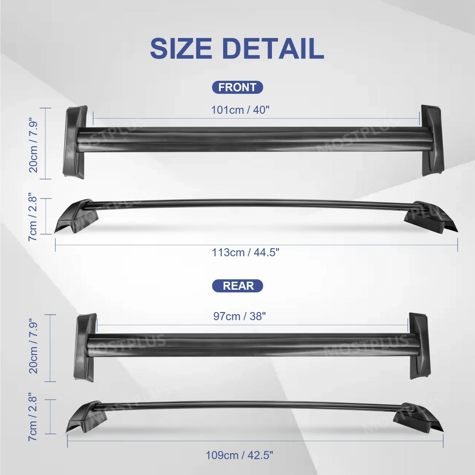 MOSTPLUS Roof Rack Crossbars Rail Rooftop Upper for 2002-2006 Honda CRV with Side Rails