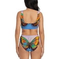thumbnail image 3 of Daiia Oil Painting Beautiful Butterfly Women's Bikini Set Two Piece Swimsuit High Waisted Bikini Adjustable Straps Bikini Perfect for Beach, Pool, and Summer Vacation-Medium, 3 of 9