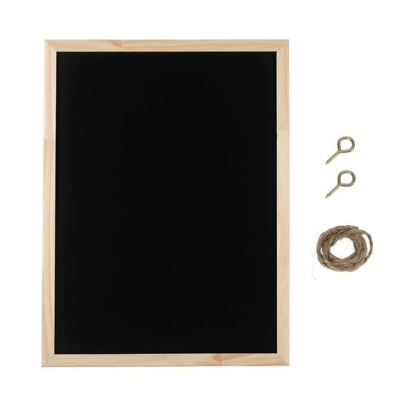 HONMEET Solid Wood Framed Wall Chalkboard with Smooth Black Writing for Home, Office, Kitchen, Classroom Use