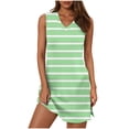 thumbnail image 2 of SEAOPEN Aubaines Robe d'Été Décontractée en Coton pour Femme, Robe Midi Fluide Évasée avec Poches, Coupe Ajustée, Robe Moulante Décontractée, Vert, TTG, 2 of 8