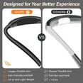 thumbnail image 4 of Rechargeable LED Neck Reading Light, Book Lights for Reading in Bed, 3 Brightness Levels, Flexible Soft Silicone Arms Comfortable Wear, Long Lasting. Perfect for Readers, Craft & Knitting,Black, 4 of 11