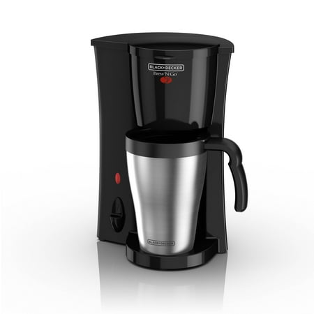 BLACK+DECKER Brew ‘n Go Personal Coffeemaker with Travel Mug, Black/Stainless Steel,