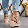thumbnail image 5 of Modisza Pointed Closed Toe Wedge Sandals for Women Casual Slingback Suede Espadrilles Slip on Walking Shoes for Ladies Work size 6 Beige, 5 of 7