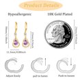 thumbnail image 5 of APSVO 18K Gold Plated Drop Earrings for Women Hypoallergenic June Birthstone Dangle Earrings with Purple Alexandrite Birthday Christmas Jewelry Gifts Teen Girls Stocking Stuffers Kids, 5 of 6