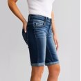 thumbnail image 4 of Shorts for Women Mid Waisted Stretchy Regular Fit Jean Shorts Casual Denim Shorts, 4 of 7