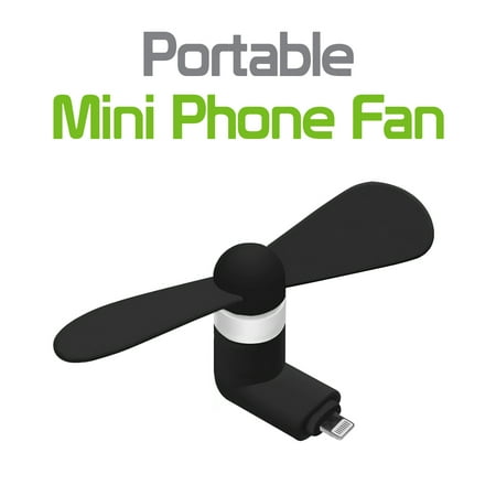 

Portable Mini USB Fan for Apple iPhone X 8/8 Plus 7/7 Plus iPod Touch and More 8 Pin Lightning Devices - Black